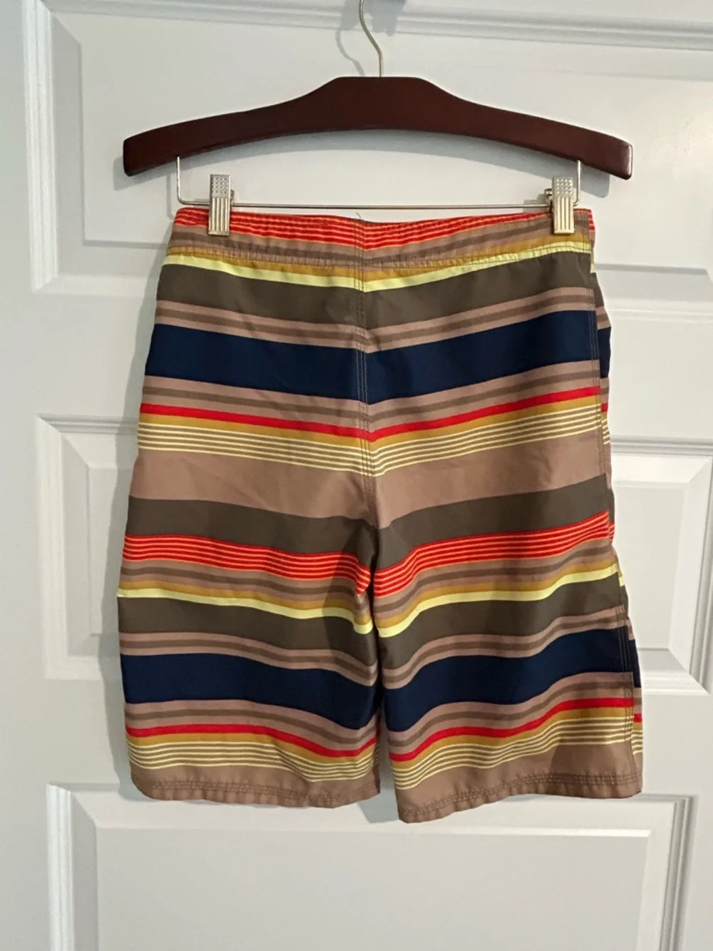 The North Face Board Shorts Tan Multi Stripes Size 14 / 16 Boys